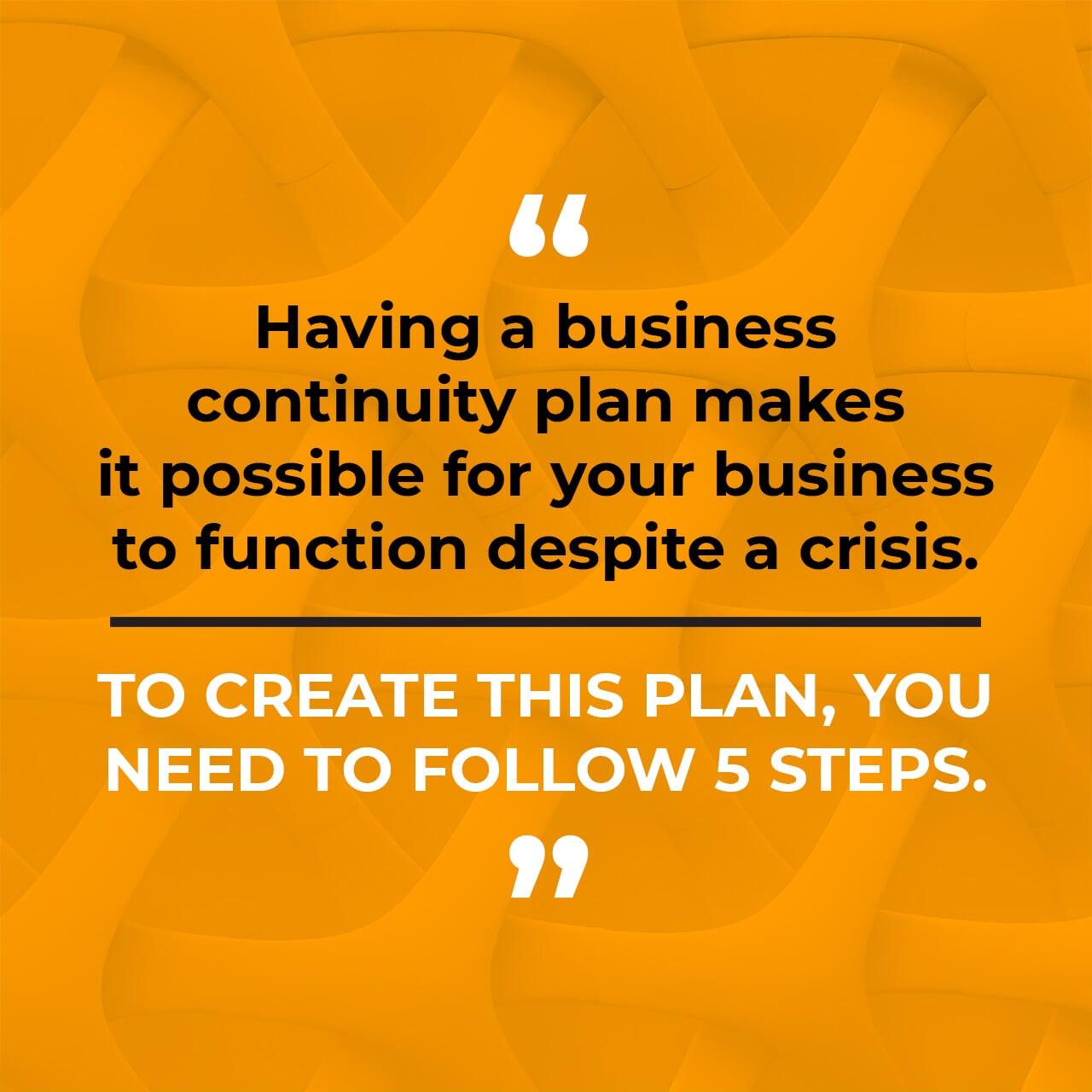The Five Steps for Building a Business Continuity Plan